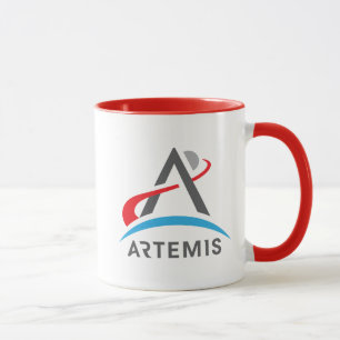 NASA Artemis Logo Komet Rot/Weiß Tasse