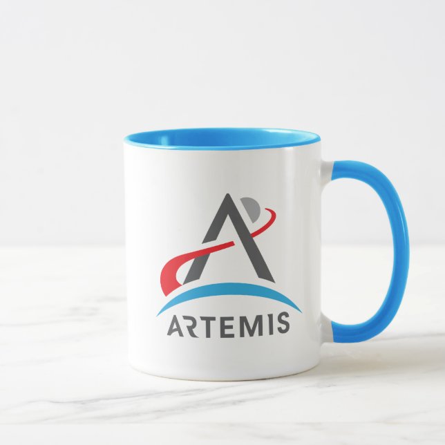 NASA Artemis Logo Uranus Blau/Weiß Tasse (Rechts)