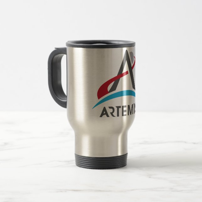 NASA Artemis-Programm-Logo Mars 2024 Astronaut Reisebecher (Vorderseite Links)