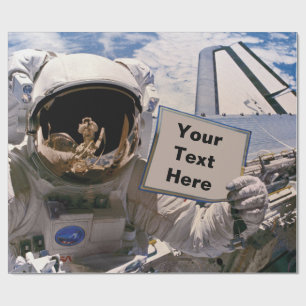 NASA-Astronaut mit Schild - Benutzerdefinierten Te Geschenkpapier