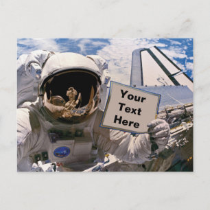 NASA-Astronaut mit Schild - Benutzerdefinierten Te Postkarte