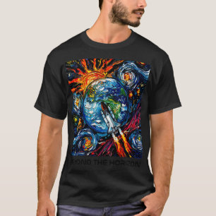 Nasa Beyond the Horizon (Schwarze Schrift) T-Shirt