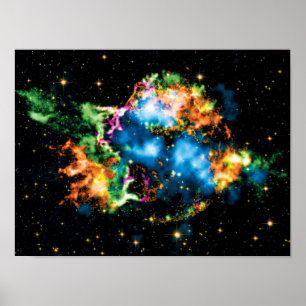 NASA Cassiopeia A Supernova Farbige Weltraum-Foto Poster