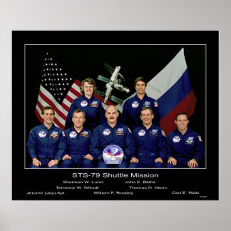 NASA-Crew der Shuttle-Mission STS-79 - 1996 Poster