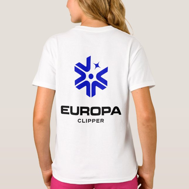 NASA Europa Clipper Logo Rocket White Girls" T-Shirt (Rückseite)