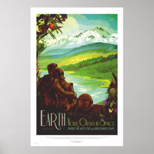 NASA - Exoplaneten Retro Erde Tour Reiseplakat Poster