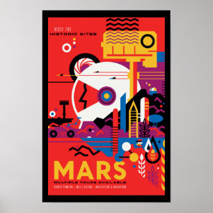NASA Future Travel Poster - Mars besuchen Planet