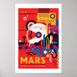 NASA Future Travel Poster - Mars besuchen Planet