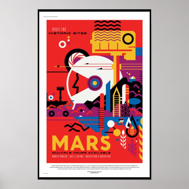 NASA Future Travel Poster - Mars besuchen Planet (Vorne)