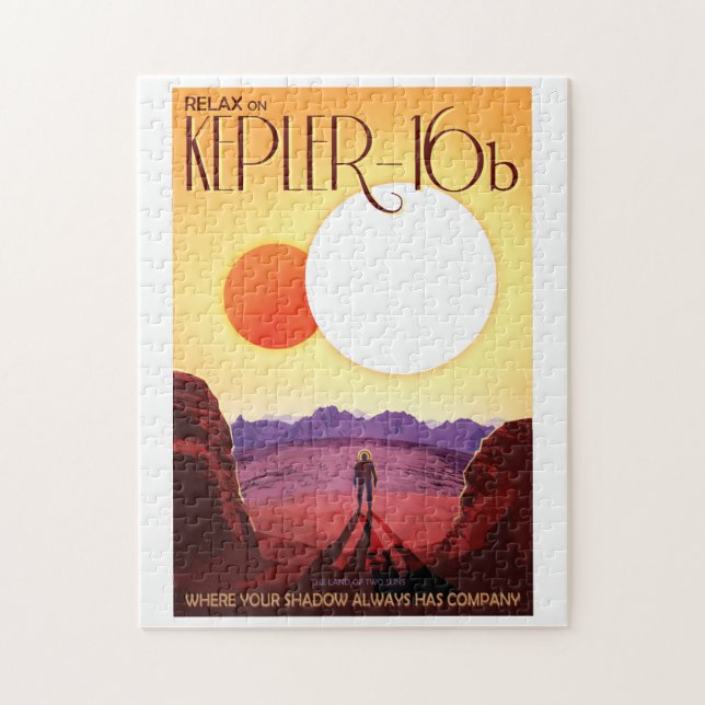 NASA Future Travel Poster - Relax on Kepler 16b Puzzle (Vertikal)