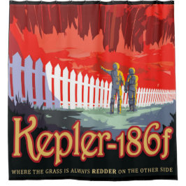 NASA Future Travel Sci Fi Poster - Kepler 186f Duschvorhang
