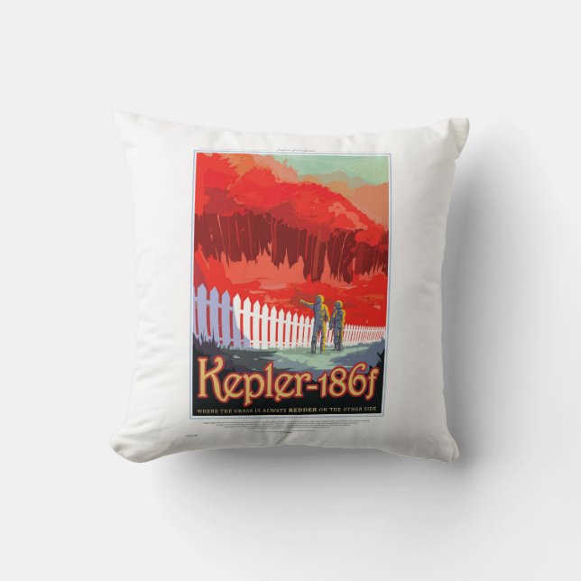 NASA Future Travel Sci Fi Poster - Kepler 186f Kissen (Vorderseite)
