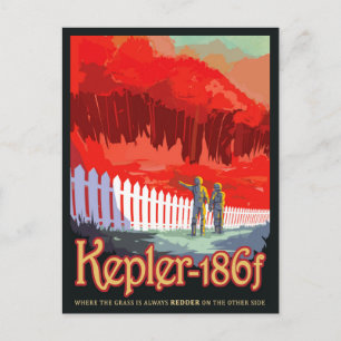 NASA Future Travel Sci Fi Poster - Kepler 186f Postkarte