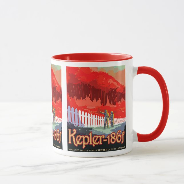 NASA Future Travel Sci Fi Poster - Kepler 186f Tasse (Rechts)