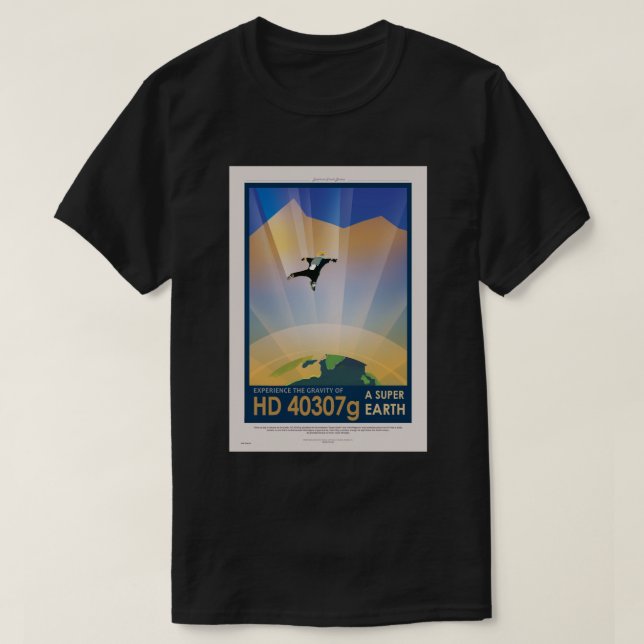 NASA Future Travel Sci Fi Poster - Super Earth T-Shirt (Design vorne)
