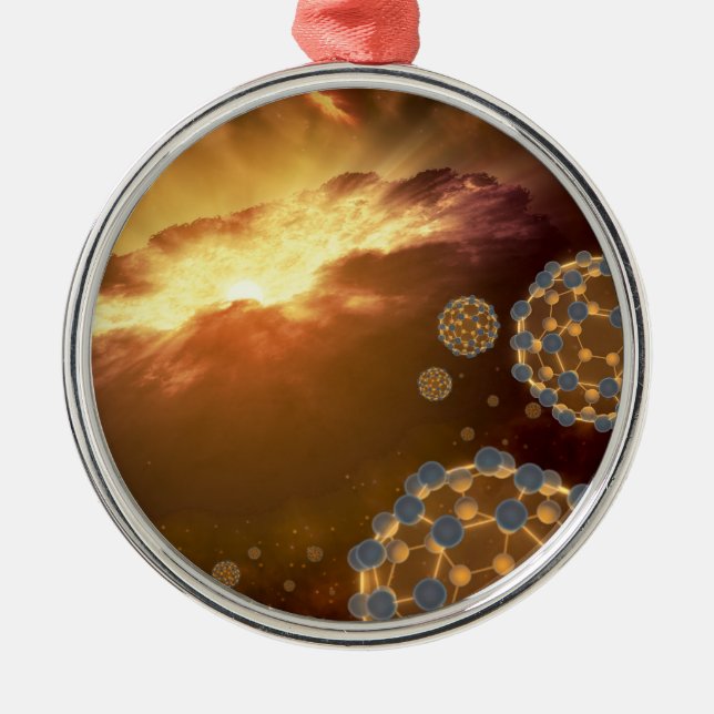 NASA Größte Molecule Buckyballs Silbernes Ornament (Vorne)