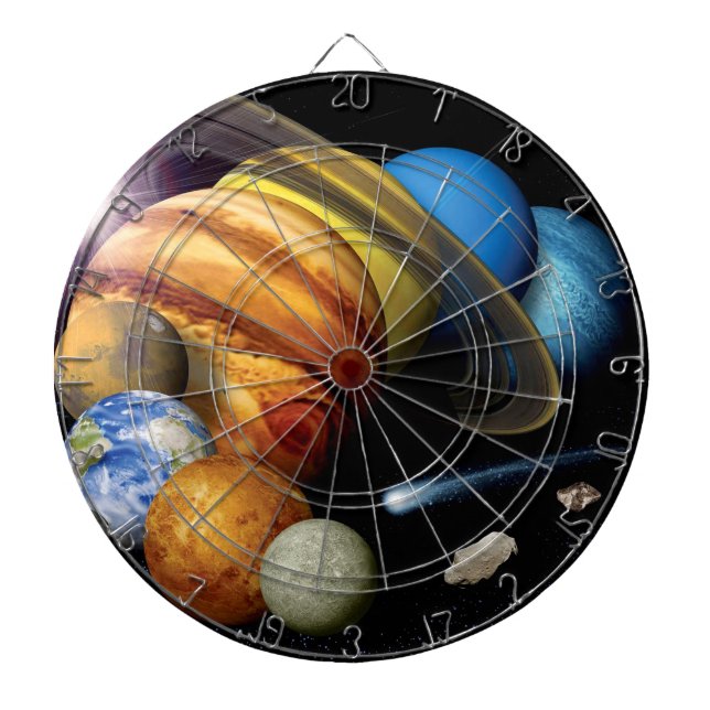 NASA JPL Montage der Planeten des Sonnensystems We Dartscheibe (vorne)