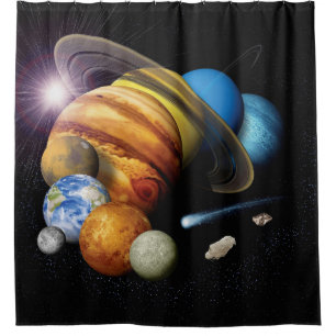 NASA JPL Montage von Planeten des Sonnensystems We Duschvorhang