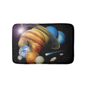 NASA JPL Solar System Planets Montage Space Foto Badematte
