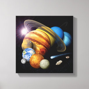 NASA JPL Solar System Planets Montage Space Foto Leinwanddruck