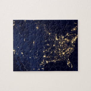 Nasa-Lichter aus dem Weltraum USA Puzzle