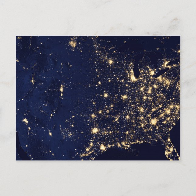 Nasa Lights aus Space USA Postkarte (Vorderseite)