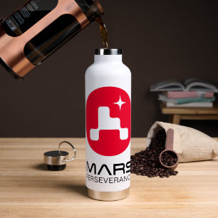 NASA-Mars - Rover-Logo-Rocket weiß Trinkflasche