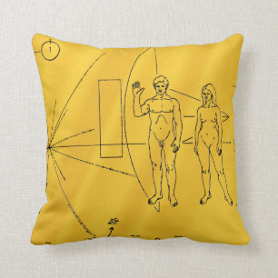 NASA Pioneer 10 Raumsonde Goldplakette Kissen