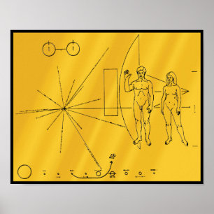 NASA Pioneer 10 Raumsonde Goldplakette Poster