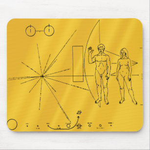 NASA Pioneer 10 Space Probe Gold Plaque Mousepad