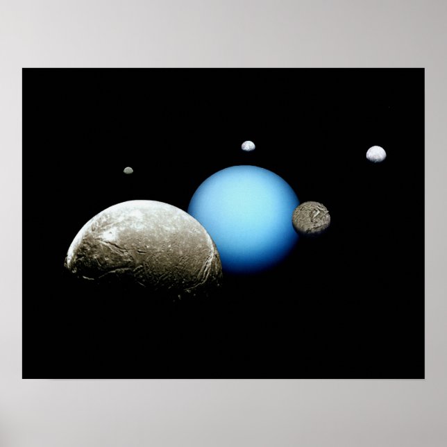 NASA-Planet Uranus und Monde Poster (Vorne)