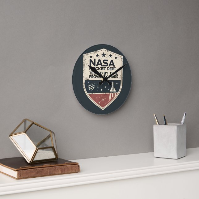 NASA-Raketentreff, getestet von Zeit bewiesen durc Runde Wanduhr (Büro)