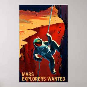 NASA Recruitment Plakat Explorers Wanted