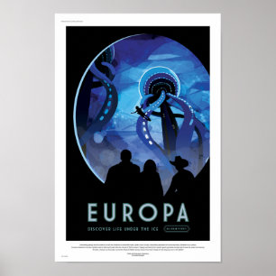 NASA Reiseplakat der Zukunft - Jupiters Mond Europ Poster