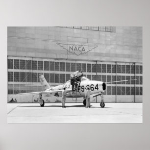 NASA: Republik F84-F auf Moffett Field Poster