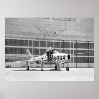 NASA: Republik F84-F auf Moffett Field Poster