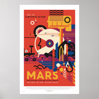 NASA - Retro Mars Reise Werbeplakat Poster