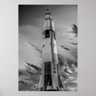 NASA Saturn V - USA Color Splash Poster