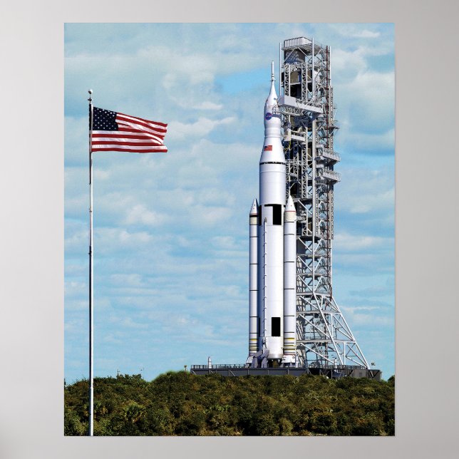 NASA SLS Space Launch System Raketenstartplatz Poster (Vorne)
