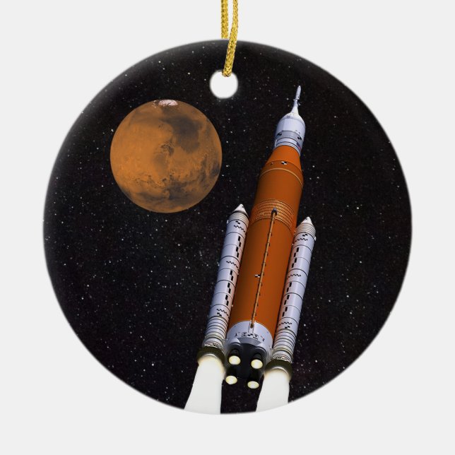 NASA SLS Weltraumstartsystem Keramik Ornament (Vorne)