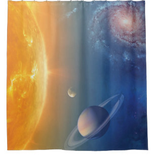 NASA Sonnensystem Weltraum Collage Duschvorhang