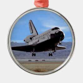 NASA Space Shuttle Atlantis Landung Edwards AFB Silbernes Ornament
