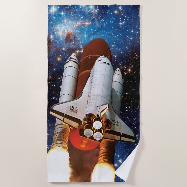 NASA Space Shuttle Atlantis Start STS-45 Strandtuch (Vorderseite)