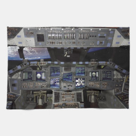 NASA Space Shuttle Cockpit Earth Orbit Window View Geschirrtuch