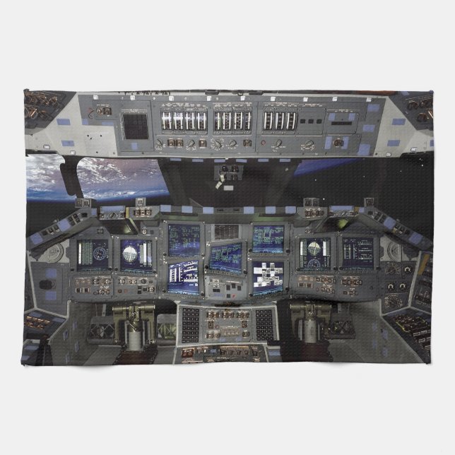 NASA Space Shuttle Cockpit Earth Orbit Window View Geschirrtuch (Horizontal)