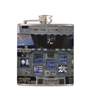 NASA Space Shuttle Cockpit Erdorbit Fensteransicht Flachmann