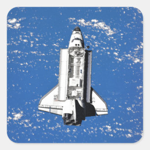 NASA Space Shuttle Discovery Earth Orbit Quadratischer Aufkleber
