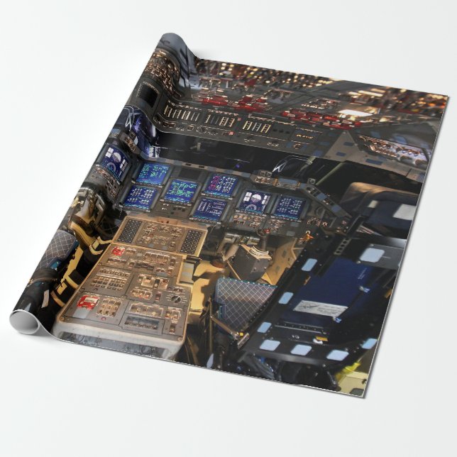 NASA Space Shuttle Endeavour Flug Deck Cockpit Geschenkpapier (Ungerollt)