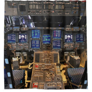 NASA Space Shuttle Endeavour Flugdeck Cockpit Duschvorhang