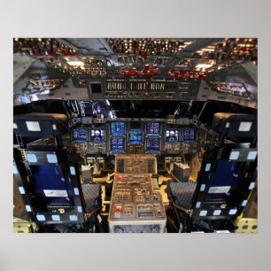 NASA Space Shuttle Endeavour Flugdeck Cockpit Poster